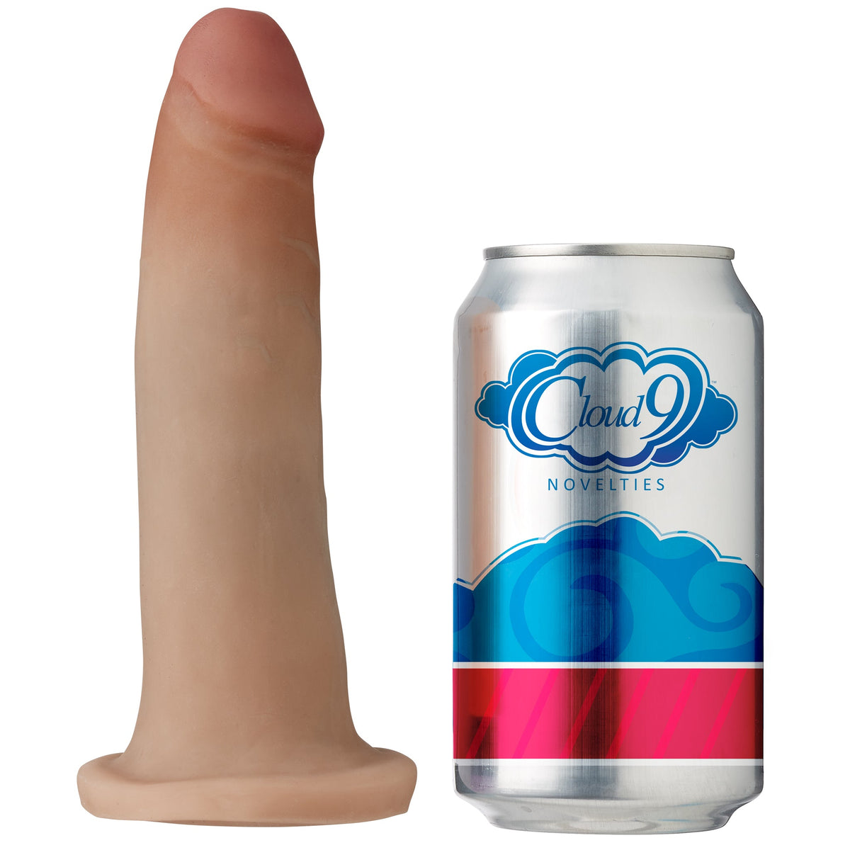 Consolador táctil de doble densidad Cloud 9 de 7 pulgadas con sin bolas Bronceado/moca