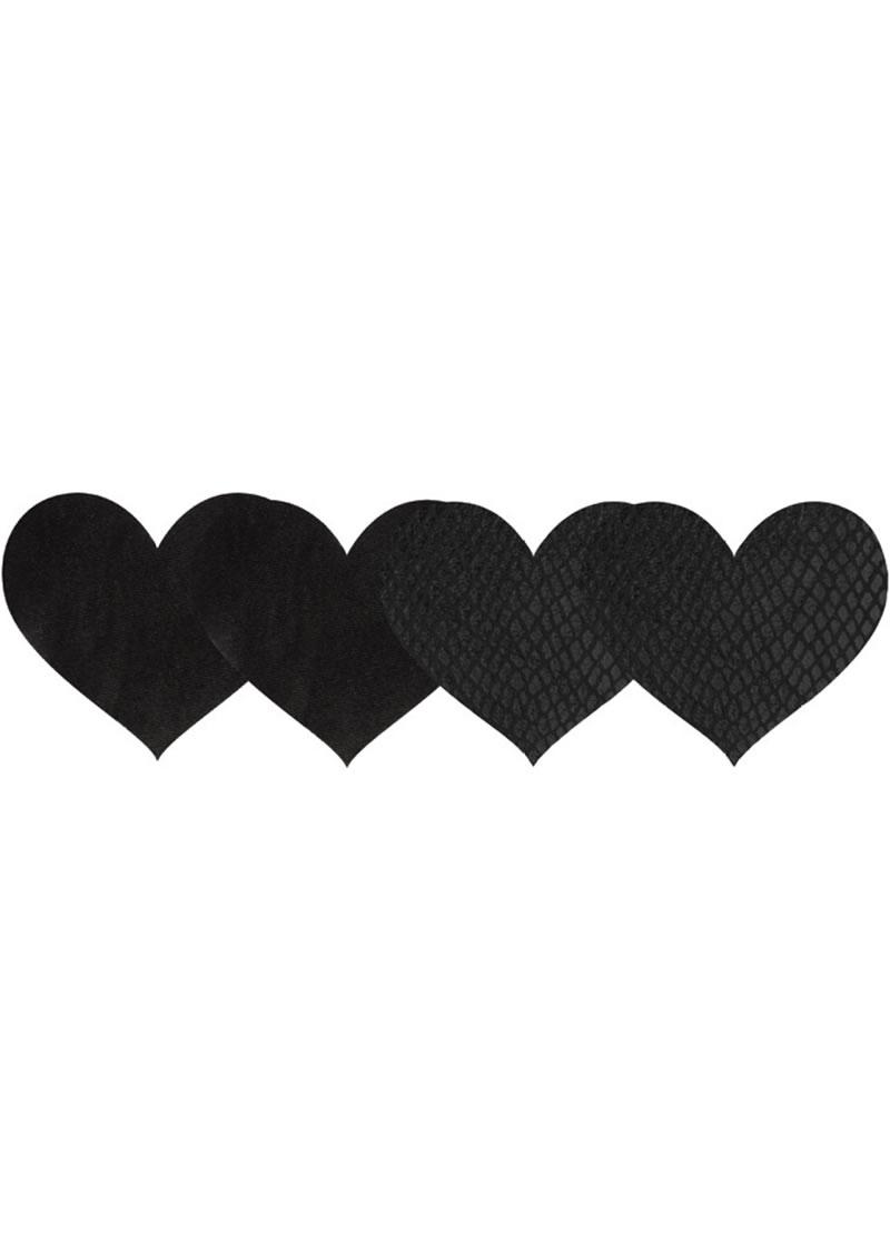 Peekaboo Pasties Clásicos Corazones Negros