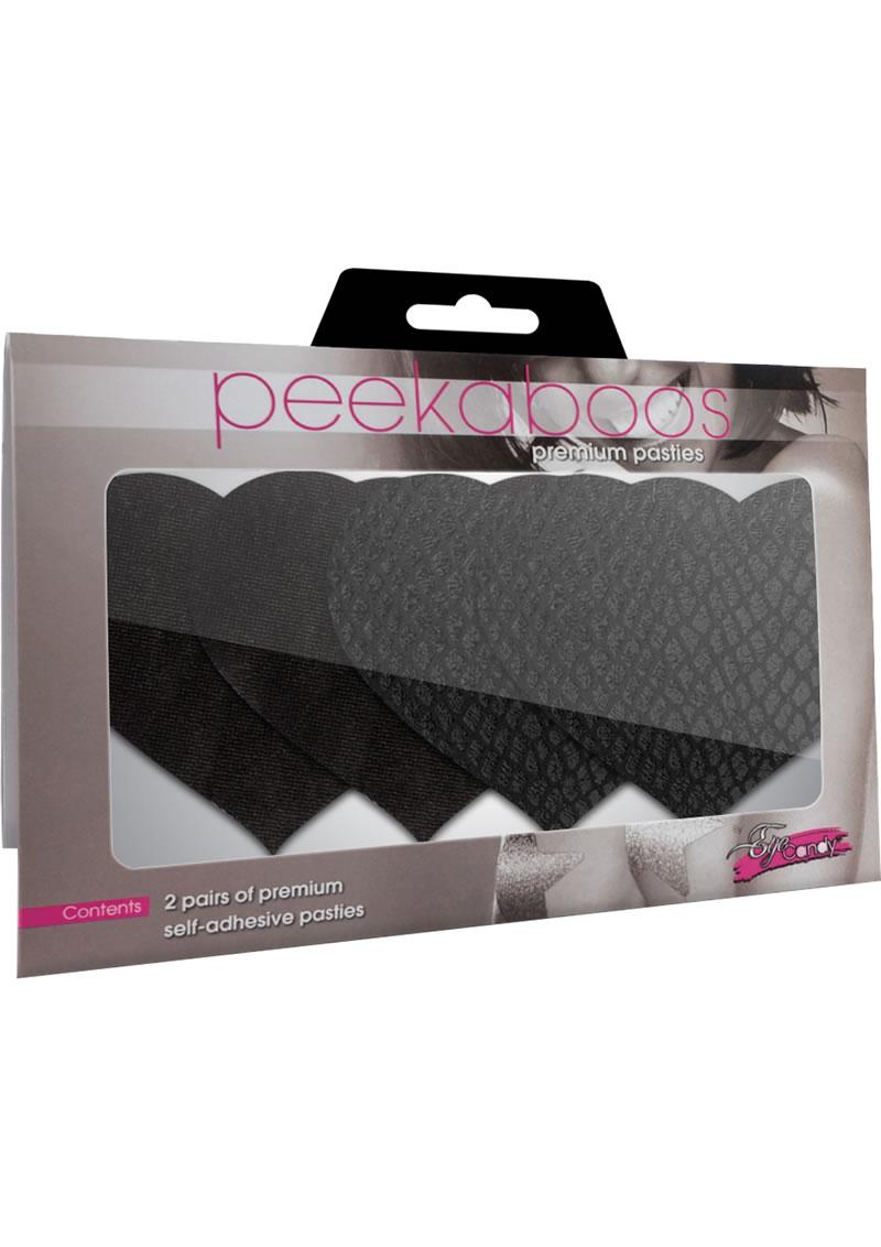 Peekaboo Pasties Clásicos Corazones Negros