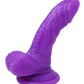 (bulk) Silicone Curvy 4 Suction Cup Dildo Purple "
