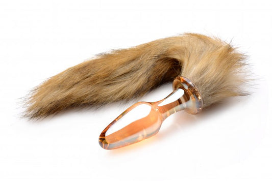 Frisky Orange Glass Fox Tail Plug