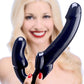 Strap U Revolver Strapless Strap On Dildo Black