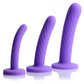 Strap U Tri Play Juego de consolador de silicona de 3 piezas Púrpura