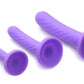 Strap U Tri Play Juego de consolador de silicona de 3 piezas Púrpura