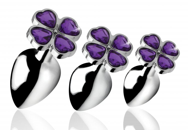 Amethyst Gemstone Flower Anal Plug Set