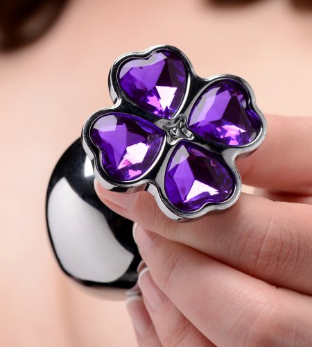 Amethyst Gemstone Flower Anal Plug Set