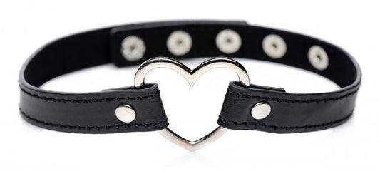 Dark Heart Chrome Heart Choker - Black