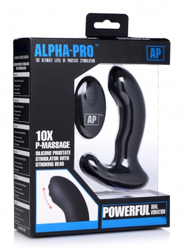 Estimulador de próstata con cuentas móviles Alpha-pro 10x P-massage