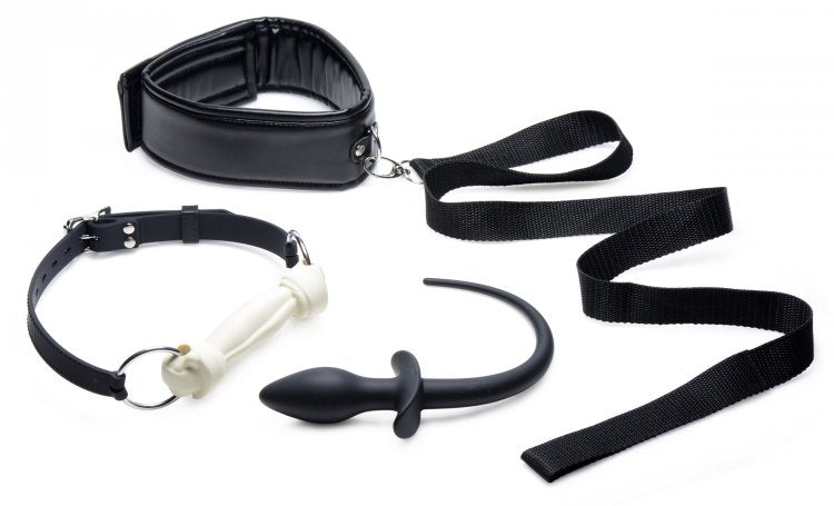 Tailz Playful Puppy Collection: Bone Gag, Tail Plug, and Collar