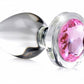Petite Pink Gemstone Glass Anal Plug