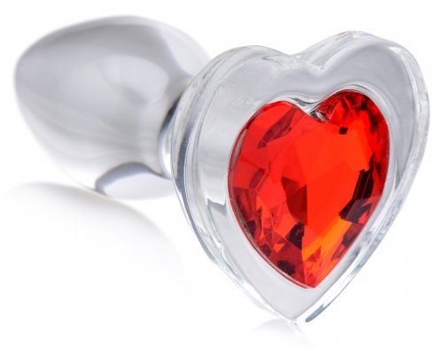 Adoración anal de cristal de corazón tierno y pequeño
