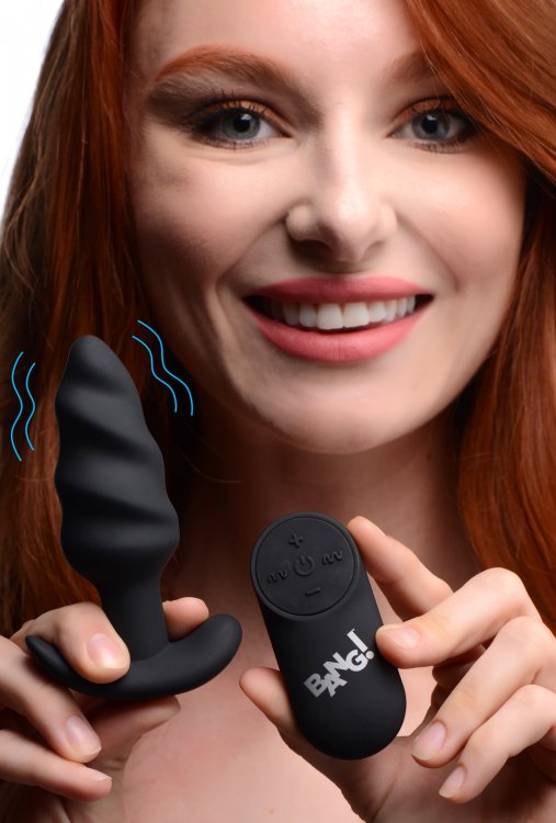 Plug anal de silicona con forma de remolino 21x con control remoto