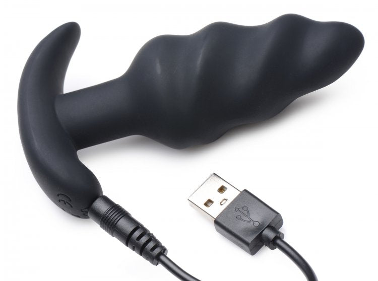 Remote-Controlled 21x Swirl Silicone Butt Plug