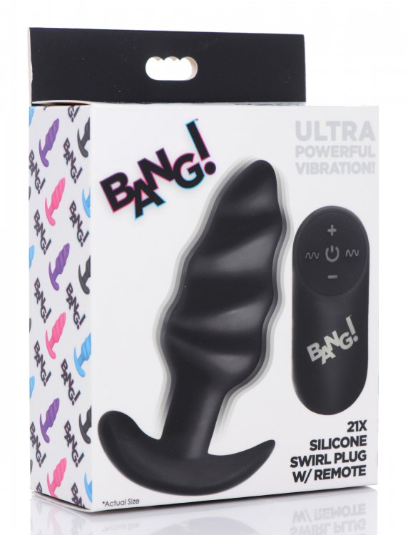 Remote-Controlled 21x Swirl Silicone Butt Plug