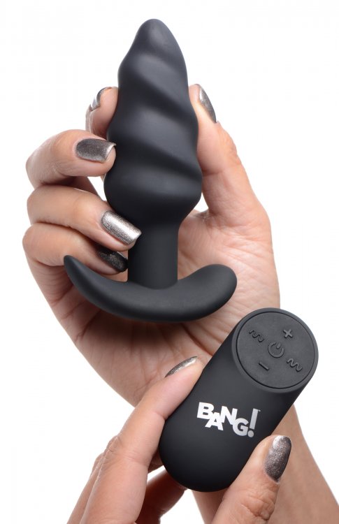 Remote-Controlled 21x Swirl Silicone Butt Plug