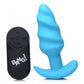 Bang! 21x Vibrating Silicone Swirl Butt Plug W/ Remote Blue