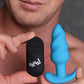 Bang! 21x Vibrating Silicone Swirl Butt Plug W/ Remote Blue