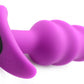 Bang! 21x Vibrating Silicone Swirl Butt Plug W/ Remote Purple