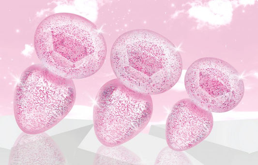 Juego de dilatadores de delicias con piedras preciosas de color rosa brillante
