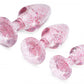 Juego de dilatadores de delicias con piedras preciosas de color rosa brillante