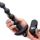 Vibrating Silicone Anal Beads & Remote in Black
