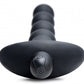 Vibrating Silicone Anal Beads & Remote in Black
