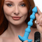 Vibrating Silicone Anal Beads & Remote in Blue