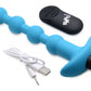Vibrating Silicone Anal Beads & Remote in Blue