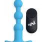 Vibrating Silicone Anal Beads & Remote in Blue
