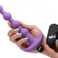 Vibrating Silicone Anal Beads & Remote in Purple