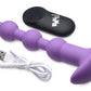 Vibrating Silicone Anal Beads & Remote in Purple