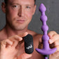 Vibrating Silicone Anal Beads & Remote in Purple