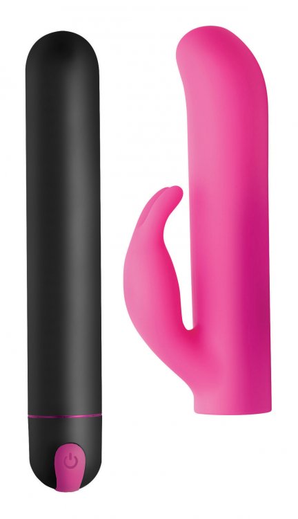 Fusion XL Bullet & Rabbit Silicone Sleeve Pink