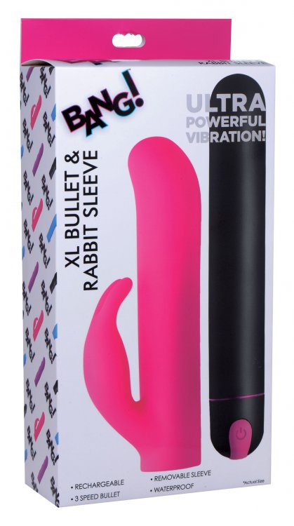 Fusion XL Bullet & Rabbit Silicone Sleeve Pink