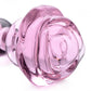 Pink Rose Glass Petite Anal Plug