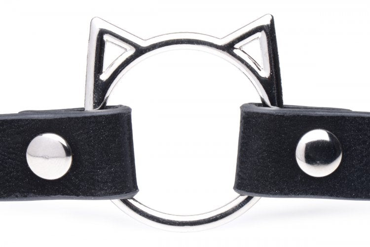 Master Series Kinky Kitty Ring Gargantilla delgada negra