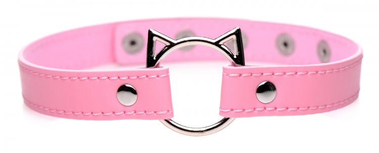 Master Series Kinky Kitty Ring Gargantilla delgada rosa
