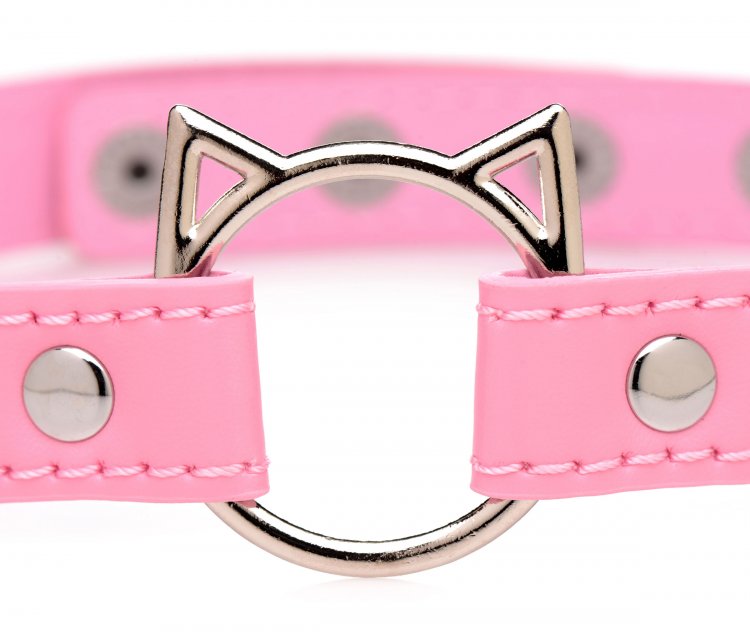 Master Series Kinky Kitty Ring Gargantilla delgada rosa