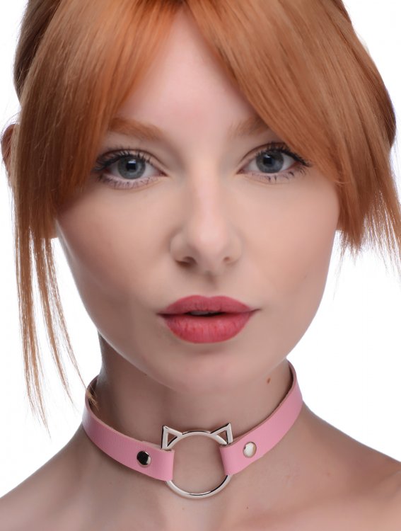 Master Series Kinky Kitty Ring Gargantilla delgada rosa