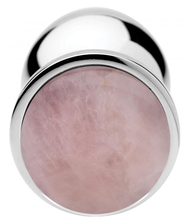 Rose Quartz Heart Gemstone Large Anal Plug