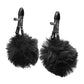 Velvet Pom Pom Nipple Clamps Black