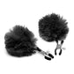 Velvet Pom Pom Nipple Clamps Black