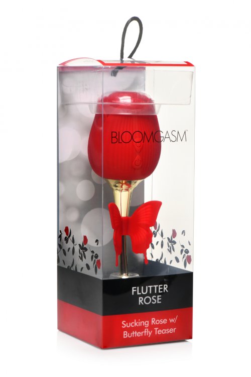 Fluttering Bloom Sucking Rose W/ Butterfly Teaser