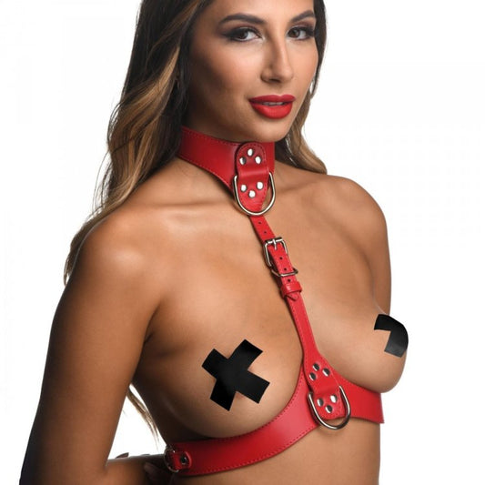 Arnés Pecho Femenino Estricto M/l Rojo