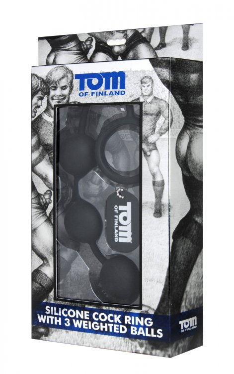 Tom Of Finland Anillo De Silicona Para El Pene Con 3 Bolas Contrapesadas
